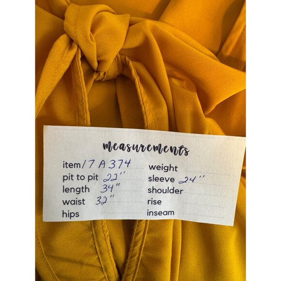 2/$25 Boohoo 14 Deep Mustard Yellow Long Sleeve Jumpsuit Polyester - Picture 15 of 16